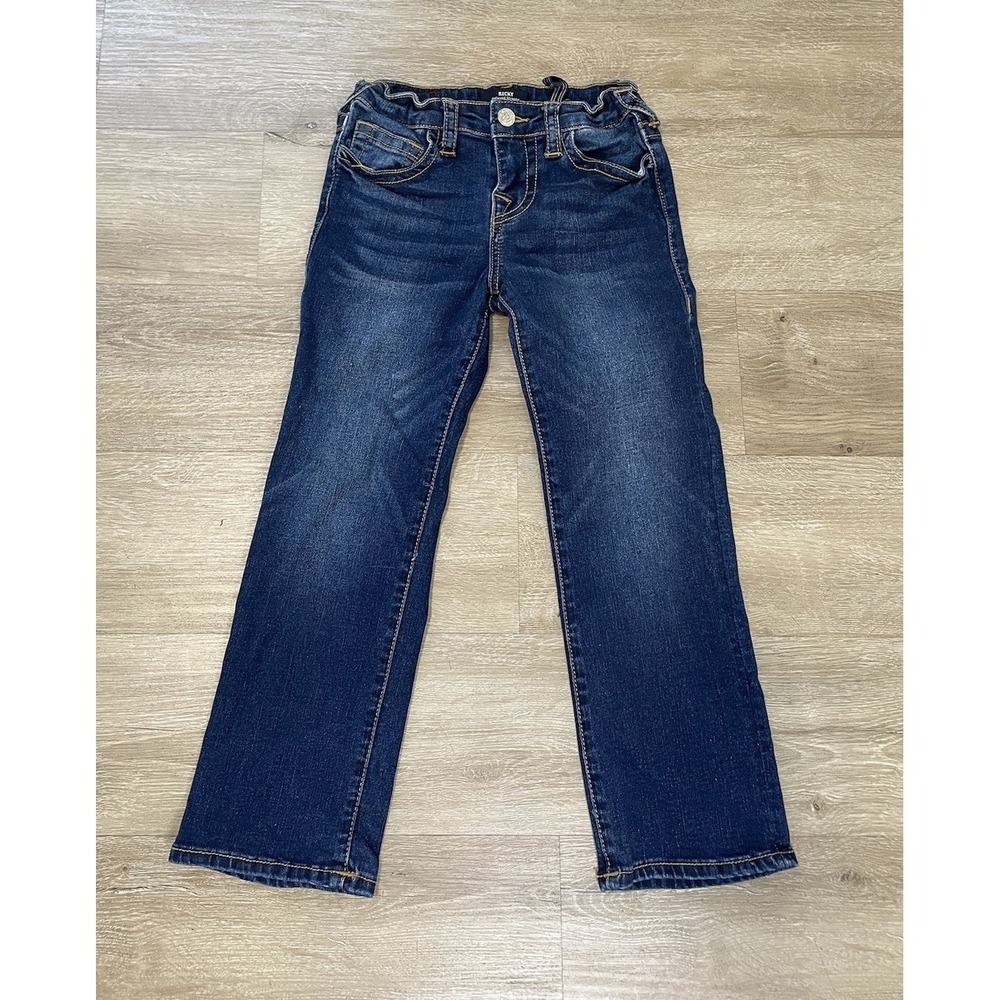 True Religion Jeans Boys Kids Sz 6 Blue Ricky Relaxed Straight Dark Wash